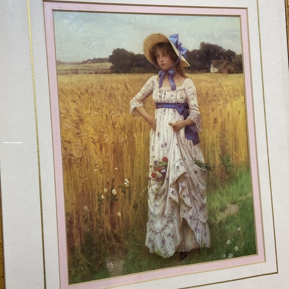 Print Of A Young Woman At A Landfill Collecting Flowers in Gold Tone Frame - Picture 8 of 17